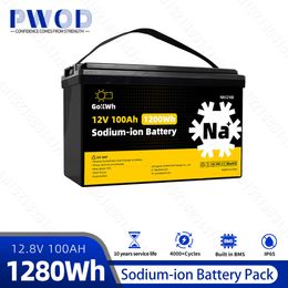 Sodium Ion 12V 100Ah Grade A Rechargeable High Power Na SIB Battery Bulit-in BMS For Home Energy Storage EV RV Tax Free