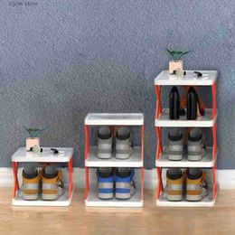 Storage Holders Racks 1 foldable shoe rack indoor simple combination shoe rack multi-layer space saving easy to carry shoe rack Y240319