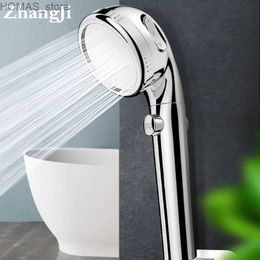 Bathroom Shower Heads Zhang Ji 3 Adjustable Modes Water Saving ABS Electroplated Finishes SPA Showerhead High Pressure Bathroom Handheld Showerhead Y240319