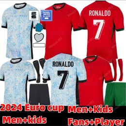 24 25 Portugal B.fernandes Soccer Jerseys National Team European Cup Bruno Fernandes Joao Felix Ronaldo Bernardo Diogo J. Cancelo Football Shirt Kits Sock Full