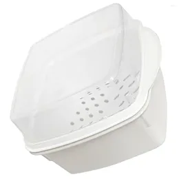 Double Boilers Food-grade Plastic Steaming Box Microwave Steamer Household Cooking