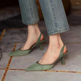 2024 101 Shoes Dress Summer Fashion Pointed Sexy High Heels Shallow Mouth Casual Versatile Slim Heel Women's Slippers 5