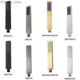 Bathroom Shower Heads Stainless steel handheld shower head square handheld shower head/brushed gold/gray/matte black/brushed bathroom shower head Y240319