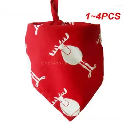 Dog Apparel 1-4PCS Christmas Pet Saliva Towel Cotton Triangle Scarf Cat Bib Jewellery Dress Up Items Supplies