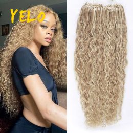 Extensions Yelo 1.0G/Strand Micro Loop Hair Extensions Human Hair Brazilian Balayage Natural Color Wave Style Bulk Hair 7 Shades 1226 Inch