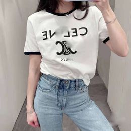 High Quality New CE Arc Letter Printing Designer Womens T-shirts Casual Short-sleeved Cotton T-shirt