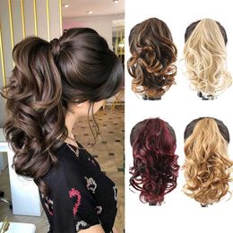 Synthetic Wigs Hair Bun Maker Claw Clip In Wave Ponytail Hair Synthetic Short Curly Jaw Pony Tail Hairpiece For Women False Tail Pigtail Smooth 240328 240327