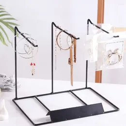 Jewelry Pouches Creative Household Microlandscape Metal Earring Stand Display Rack Hanging Necklace Case Storage Frame