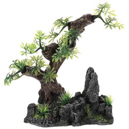 Fish Tank Landscaping Decoration Pine Tree Accessories Resin Aquarium Plants Bonsai Ornament 240307