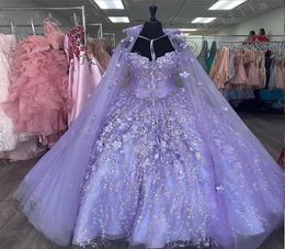 Floral Charro Quinceanera Dresses With Warp Off Shoulder Puffy Skirt Lace Embroidery Princess Sweety 16s Girls Masquerade gowns2406627