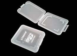 New portable SD card Transparent Standard Memory Card Holder Box Card Cases Storage Case for SD SDHC Memory Card6112536