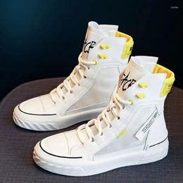 Casual Shoes Mesh Women Sneakers Platform Canvas Lace White Breathable Summer 2024 Fashion Small High-top