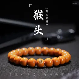 Strand Natural Old Seed Monkey Head Barrel Walnut Perfect Circle Single Crafts Men And Women Hand Toy Wholesale Bracelet