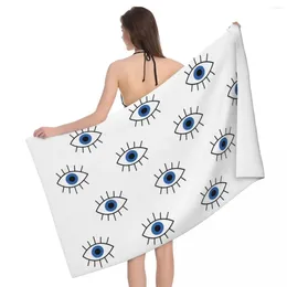 Towel Cute Blue Turkish Evil Eye Bath Beach Microfiber Nazar Amulet Boho Shower Sports Yoga Towels