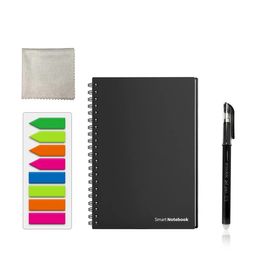 A6 Reusable Smart Notebook Digital Notepad Lined Dotted with Erasable Pen and Wipe for Sketch Cloud Storage Reuse Endlessly 240306