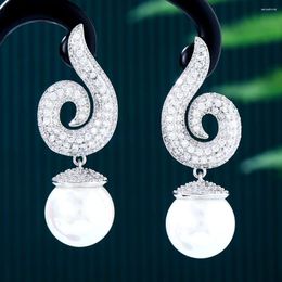 Dangle Earrings Kellybola Trend Pearl Female Moon Star Flower Rhinestone Wedding Pendant Fashion Korean Jewellery