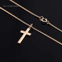 10K 14K Real Gold Crucifix Pendant Hip Hop Pendants Men For Birthday Gift Necklace Jewellery