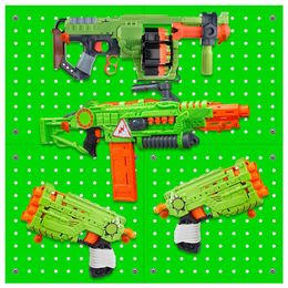 Skywin Peg Board Storage - Hanging Holder Compatible with All Blasters Nerf Gun Rack Organiser for Wall Organisation (green)