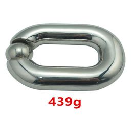 Heavy Ball Stretcher Scrotal Bondage Stainless Steel Metal Cock Cage Penis Ring Male Devices Fetish Sex Toys For Men3169775