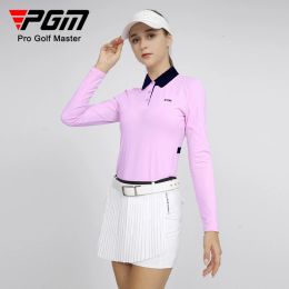 Shirts PGM Fall/Winter New Golf Women's Long Sleeve Clothing High Stretch Fast Dry Fashion Slim Fit Sports High Quality Breathable