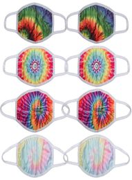 Tiedye digital flower printed mask Protective Face Mask Dustproof Breathable and Washable Face Masks For Party6983443