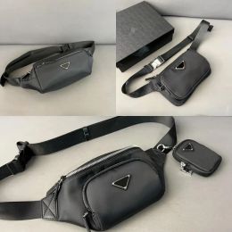 Designer Black Waist Bags Womens Fannypack Belt Bag Chest Bag Fashion Handbags Pouch Purse Bum Bag Zipper Crossbody Nylon Fanny Pack Mens Triangle Bumbag