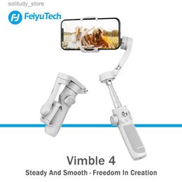 Stabilisers FeiyuTech Vible 4 VB4 smartphone Stabiliser facial tracking 3-axis universal joint built-in selfie stick for iPhone Samsung Q240319