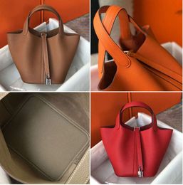 Fashion Classic Designer Handbag Lock Leather Tote Bag Basket Bucket Togo for Women Picotin Luxury Custom Genuine Cowhide Shoulder Bags 5531ess