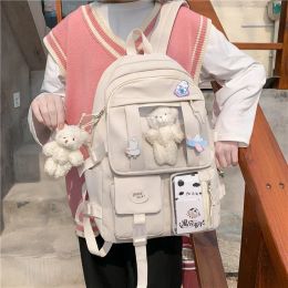 Bags Junior High School Student Backpack for Teenage Multi Pockets Girl's Kawaii Shoulder Bags Women Casual Large Capacity Travel Bag