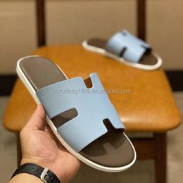 2023 new leather wear fashion brand men's slippers Fashion beach men's sandals