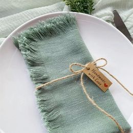 Table Napkin 4PCS Cotton Linen Napkins 40X40cm Classic Style Kitchen Tableware Towel Soft Durable Cloth Reusable Placemat