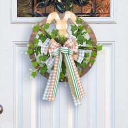 Decorative Flowers Easter Wreath For Front Door Wood Gift Wall Hanging Ornament Porches Bedrooms Indoor Outdoor