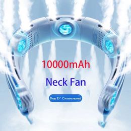 Electric Fans Fan with Portable Air Charging USB Fan Mini Silent 3-spents Outdoor Neck Sleeve For Sports Fans 240319