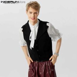 Men's Tank Tops Tops 2023 American Style Handsome Men Simple Tight Solid Sleeveless Vests Fashion Well Fitting All-match Waistcoat S-5XL L240319