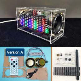 Speakers diy soldering kit bluetooth 5.0 speaker 5v with shell TF/USB socket 4Ohm 3W LED Spectrum