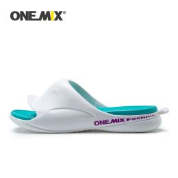 Boots Onemix 2023 New Summer Slippers Flip Flops for Women Outdoor Beach Shoes Nonslip Men Bathroom Slides Indoor Lover Slippers