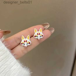 Stud Fashion Flower Cartoon Animal Earrings for Women Cute Fox Vintage Lucky Ear Stud Bell Gifts for Family rs Jewelry 2022 NewC24319