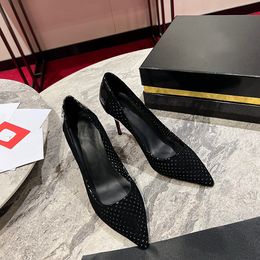 2024 High quality designer women's high heels, slim heels, formal shoes, sandals 34-42 with box