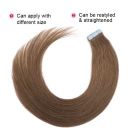 Extensions Straight Tape in Human Hair Extension 100% Indian Human Hair 2g/pc 20pcs Tape Hair Human Fusion Hair Natural Hair Extensions 613