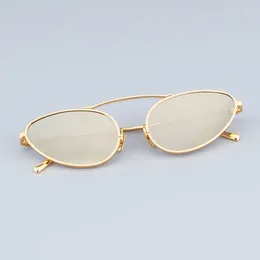 Sunglasses Trend Oval Egg Shape Titanium Woman Personalized Distinctive Eyeglasses TOP Quality Thin Small Face Genuine Glasses