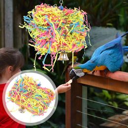 Other Bird Supplies Parrot Chewing Toy Parakeet Bell The Swing Suspending Paper Hanging Small Toys