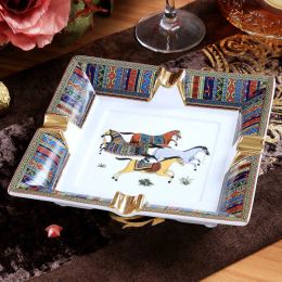 Top European Luxury Ashtray fly horse tiger various pattern Human head Pattern Ceramic Bone China Cigar Ashtray