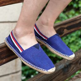 Boots Summer New Linen Men's Casual Shoes Handmade Weaving Fisherman Shoes Fashion Casual Flat Espadrilles Driving Shoes667