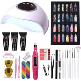 Kits Nail Art Tool Set Nail Art Sequins Led Phototherapy Lamp Extension Gel Beginner Manicure Set