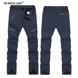 Suits THE ARCTIC LIGHT 6XL Men Winter Inner Fleece Soft Shell Hiking Pants Trekking Outdoor Sports Thermal Ski Male Trousers