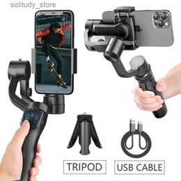 Stabilisers Professional 3-axis handheld universal joint smartphone iPhone Stabiliser anti shake video recording and sports shooting mobile phone holder Q240319
