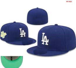 2024 Men's Baseball Dodgers Fitted Hats Classic World Series Hip Hop Sport SOX Full Closed LA NY Caps Chapeau 1995 Stitch Heart " Series" " Love Hustle Flowers