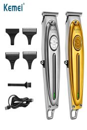 Kemei Professional Hair Clipper All Metal Men Electric Cordless Trimmer 0mm Baldheaded T Blade Finish cut Machine 1949 2112296362531