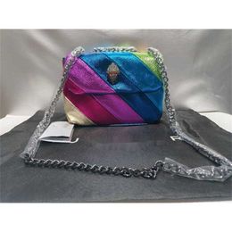 Hip Shoulder Bags KurtG Eagle Head Womens Tote Bag Contrast Colour Spliced Designer Handbags Chain Crossbody Bags 240311