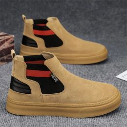 Boots Men's Vintage Chelsea Short Boots 2024 Autumn British Style Fashion Lightweight Anti Slip Flat Shoes Outdoor Sports Casual Shoes
